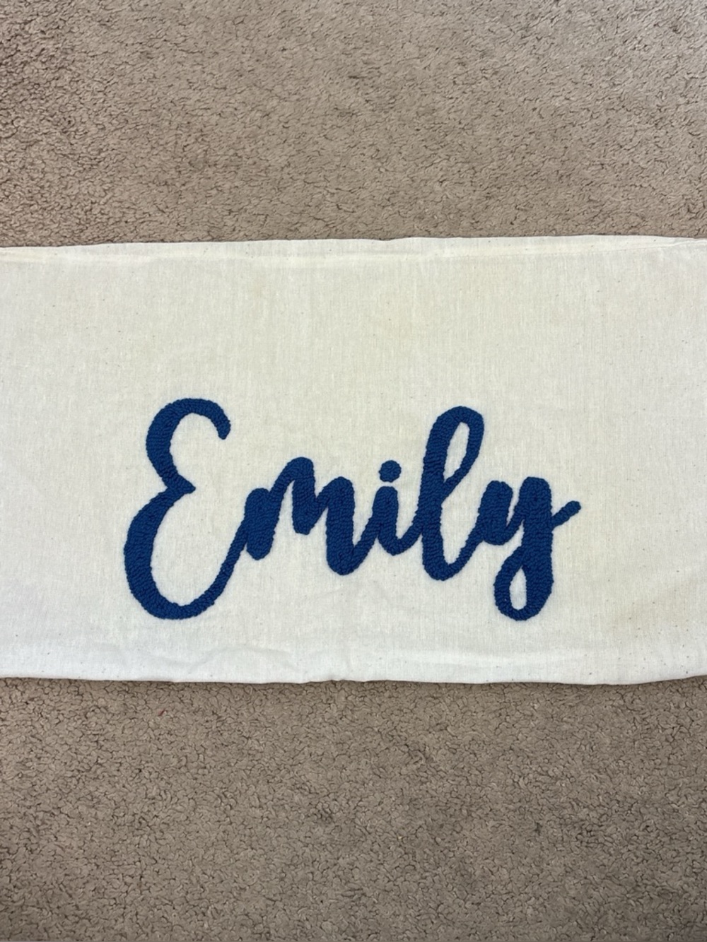 Personalized Emily Cotton Bath Mat in Navy Blue
